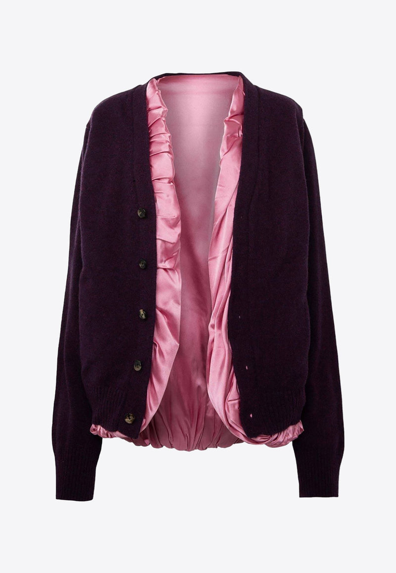 Satin-Lined Wool Cardigan