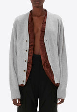 Satin-Lined Wool Cardigan