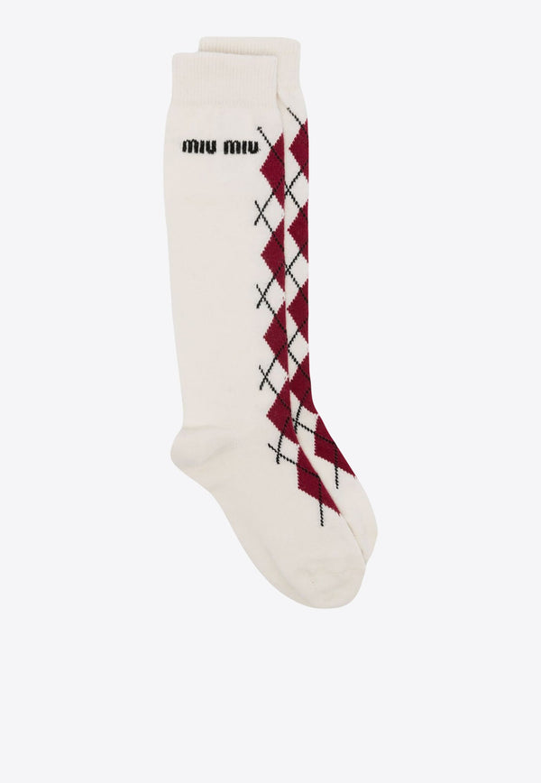 Logo Intarsia Wool-Blend Socks