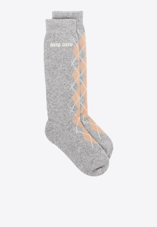 Logo Intarsia Wool-Blend Socks