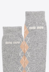 Logo Intarsia Wool-Blend Socks