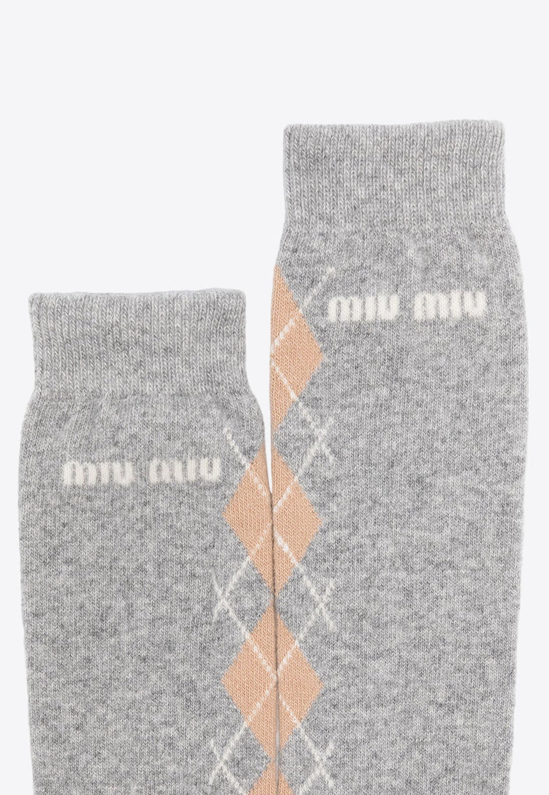 Logo Intarsia Wool-Blend Socks