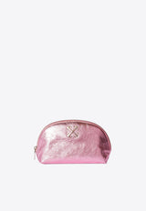 Arcade Metallic Leather Vanity Pouch