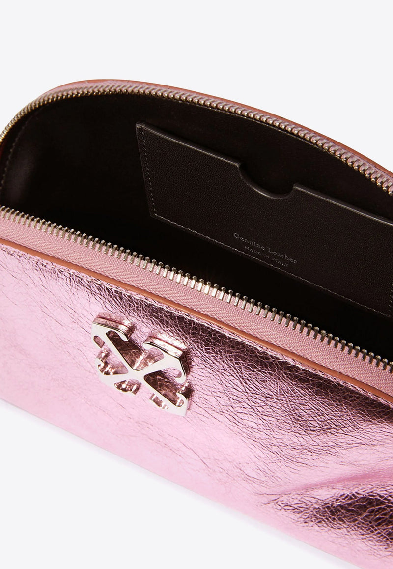 Arcade Metallic Leather Vanity Pouch