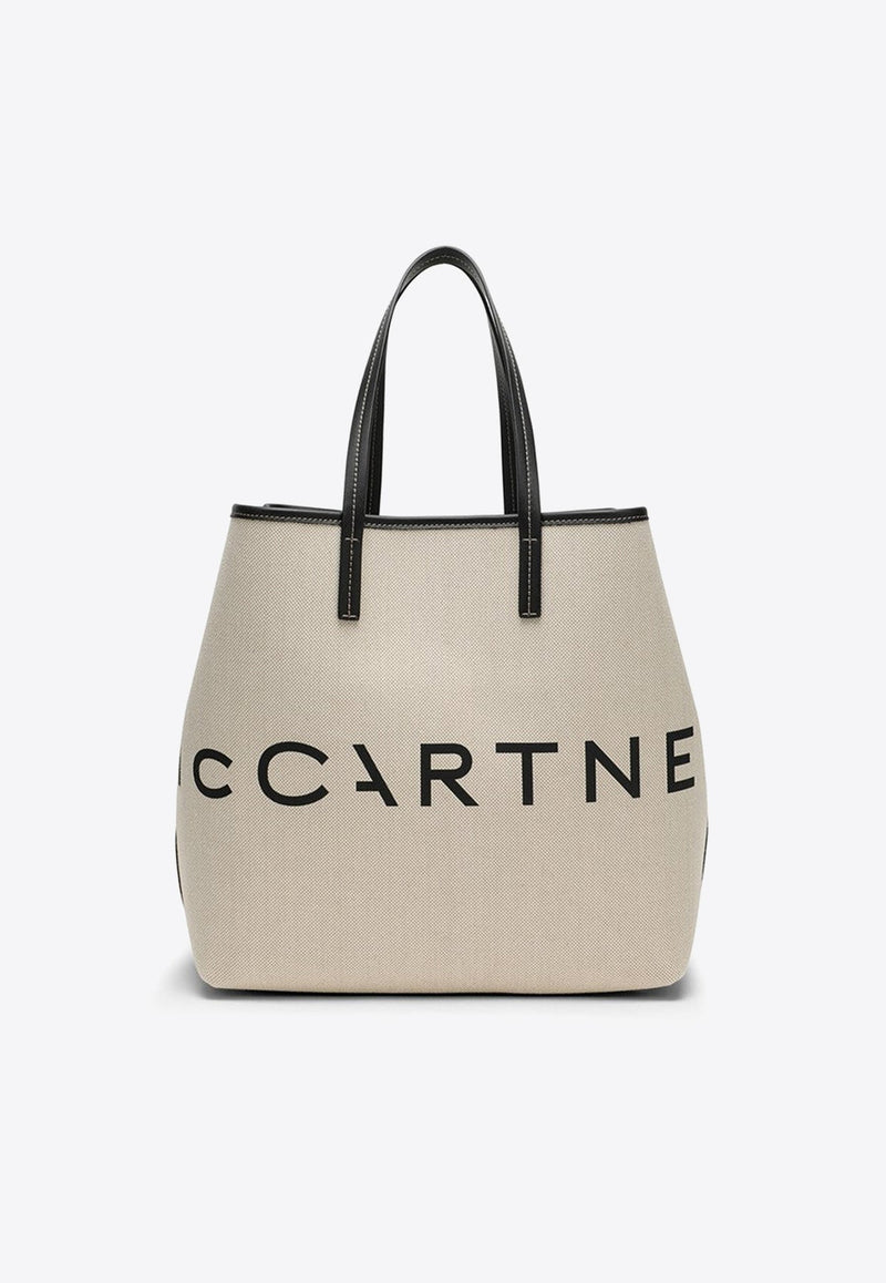 Logo Print Canvas Tote Bag