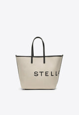 Logo Print Canvas Tote Bag