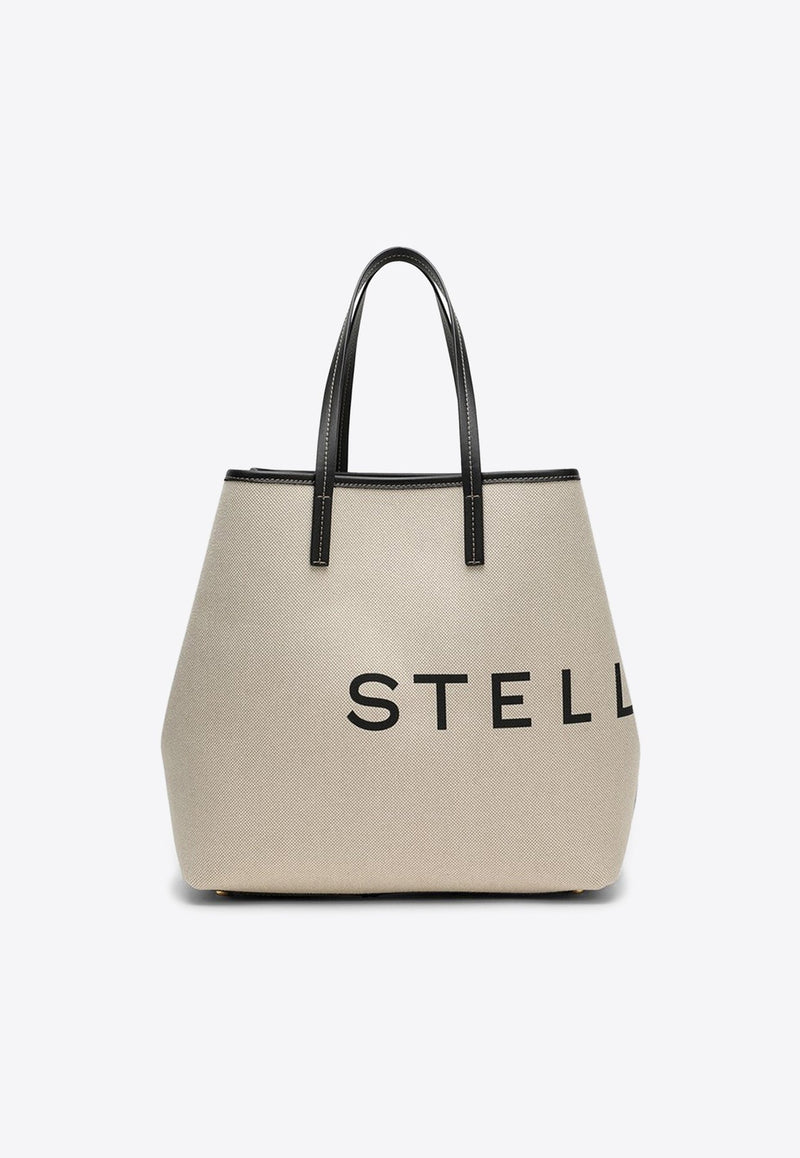 Logo Print Canvas Tote Bag