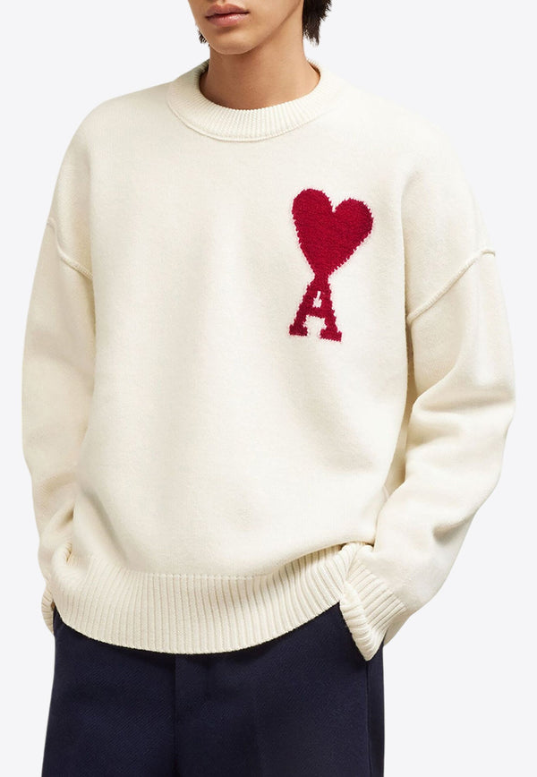 Intarsia Knit Ami De Coeur Wool Sweater