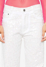 Guff Sequined Straight Jeans