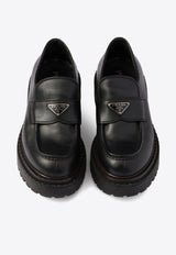 Triangle Logo Leather Loafers