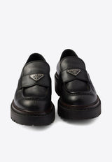 Triangle Logo Leather Loafers