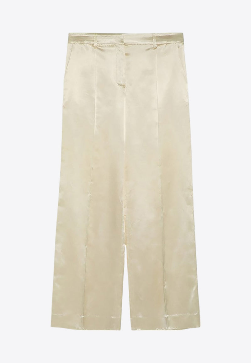 Straight-Leg Silk Pants