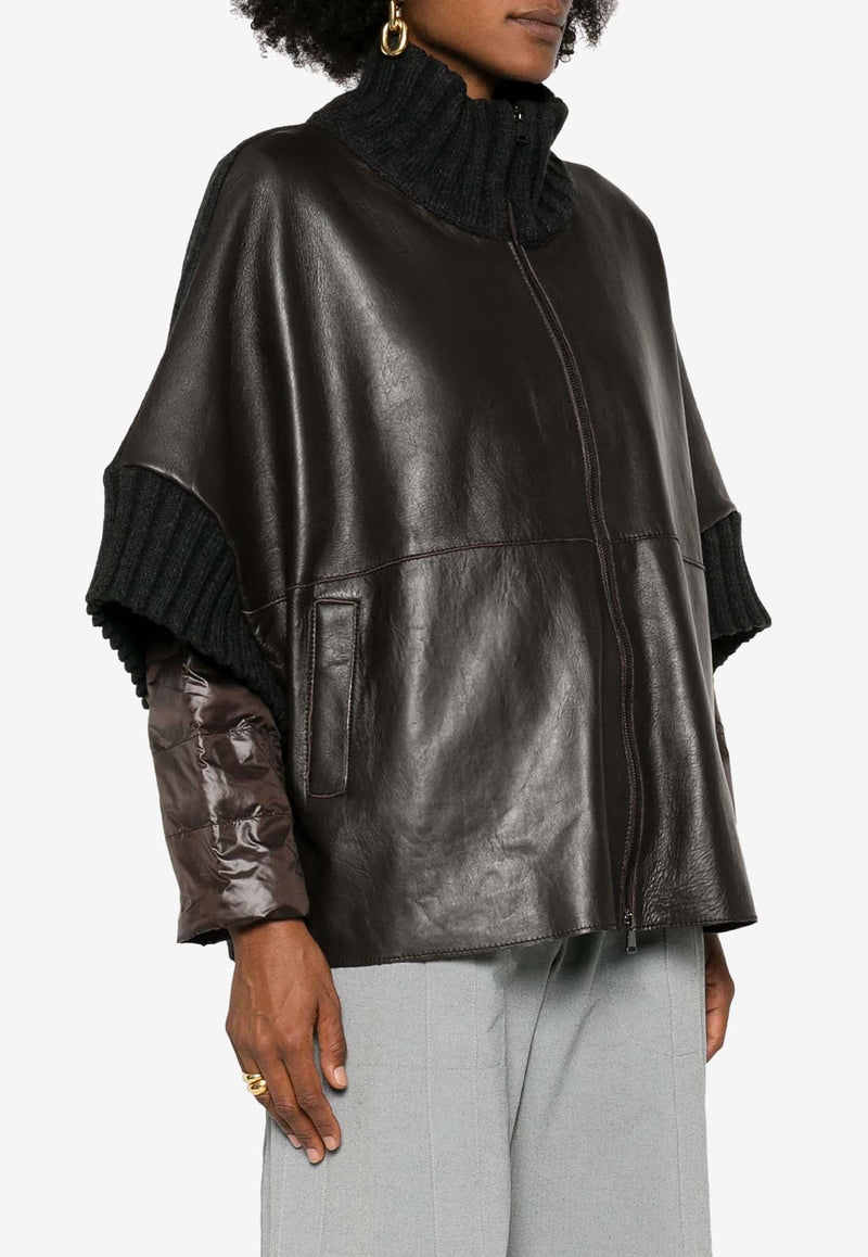 Maciock Paneled Leather Jacket