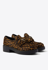 Leopard Print Calf Hair Loafers