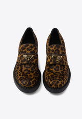 Leopard Print Calf Hair Loafers