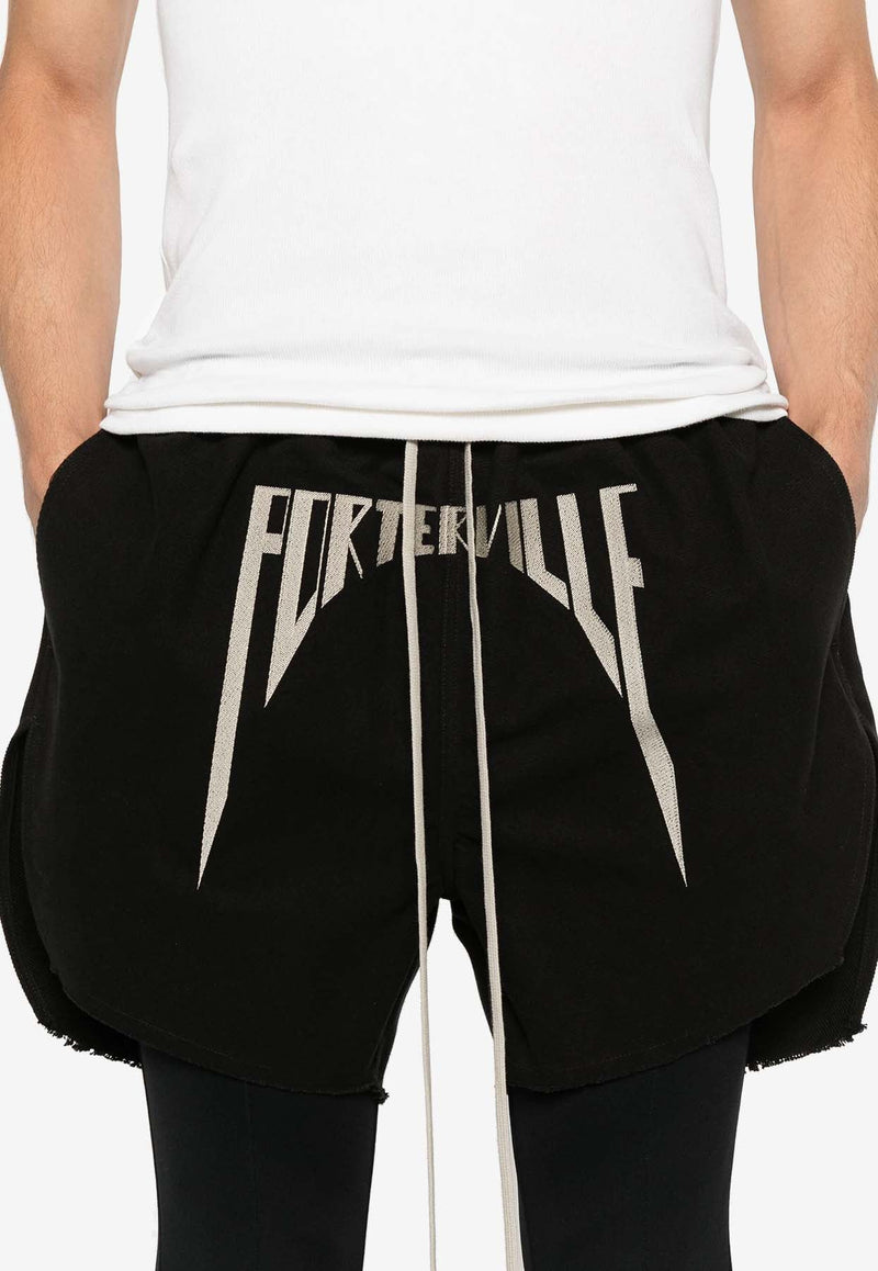 Graphic Embroidery Boxing Shorts