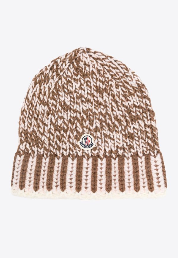 Logo Patch Knitted Wool Beanie