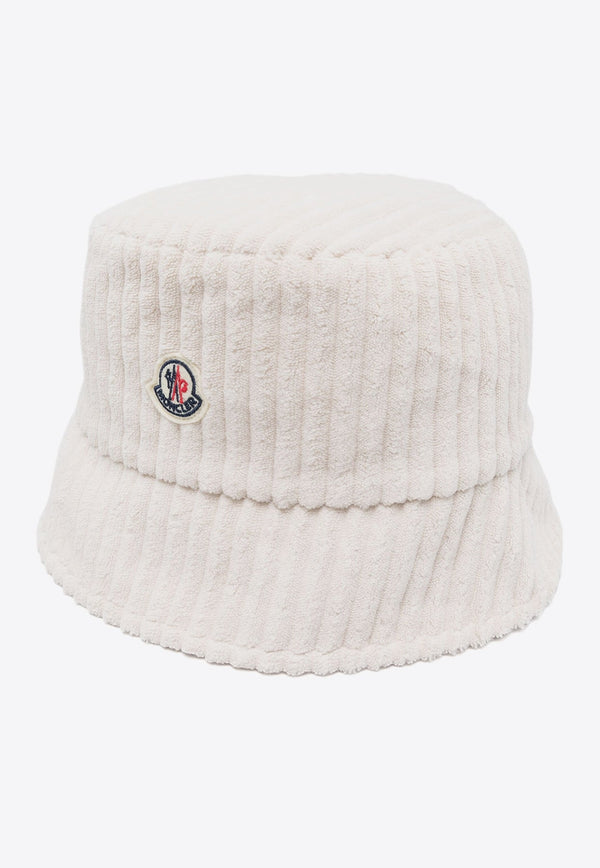 Logo Patch Ribbed Bucket Hat