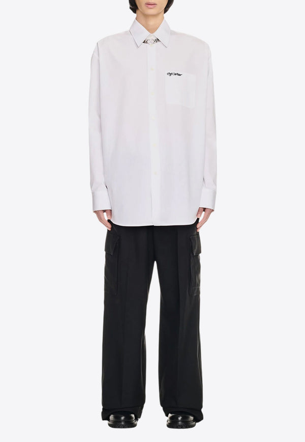 Logo Embroidered Oversize Shirt