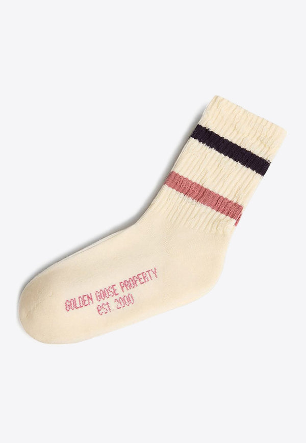 Stripe Logo Knit Socks