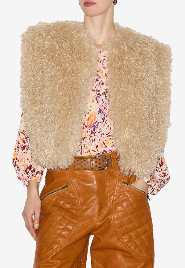 Florane Cropped Shearling Vest