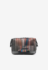 Striped Photograph Print Vanity Bag