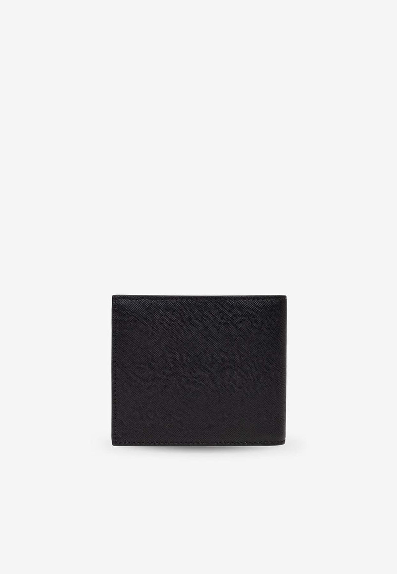 Logo Stamp Leather Bi-Fold Wallet