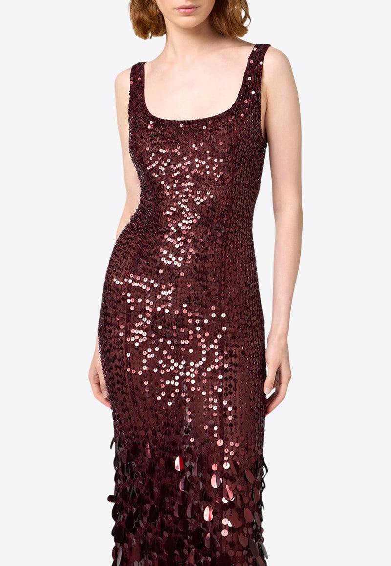 Sequined Georgette Maxi Dress