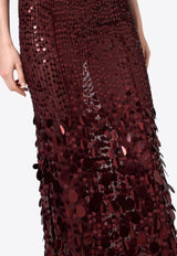 Sequined Georgette Maxi Dress