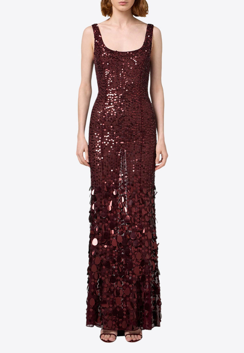 Sequined Georgette Maxi Dress