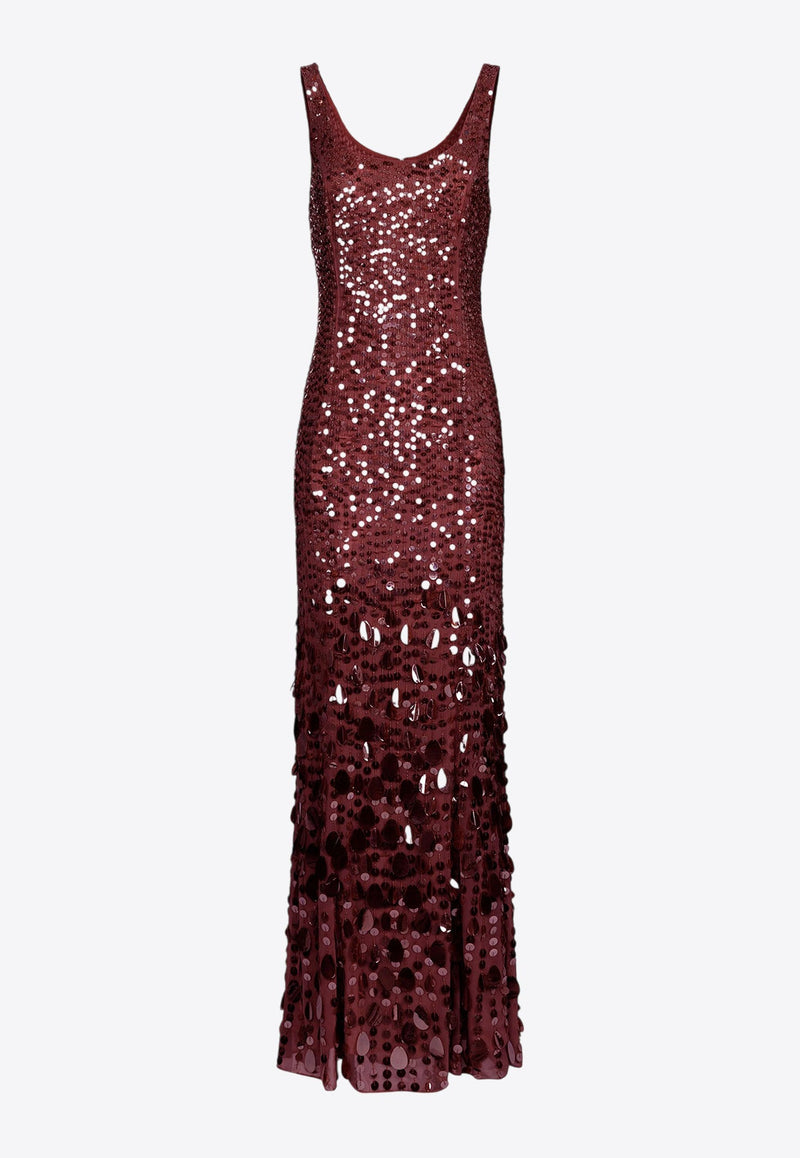 Sequined Georgette Maxi Dress