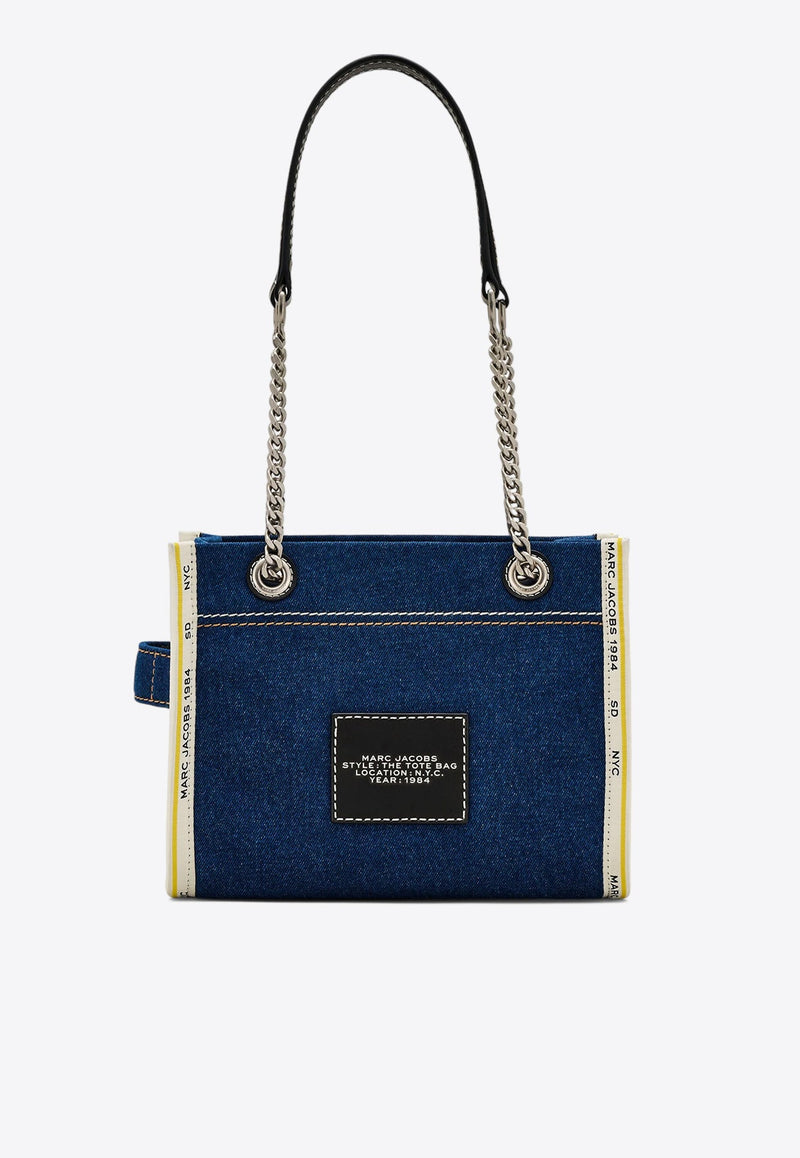 The Small Denim Chain Tote Bag