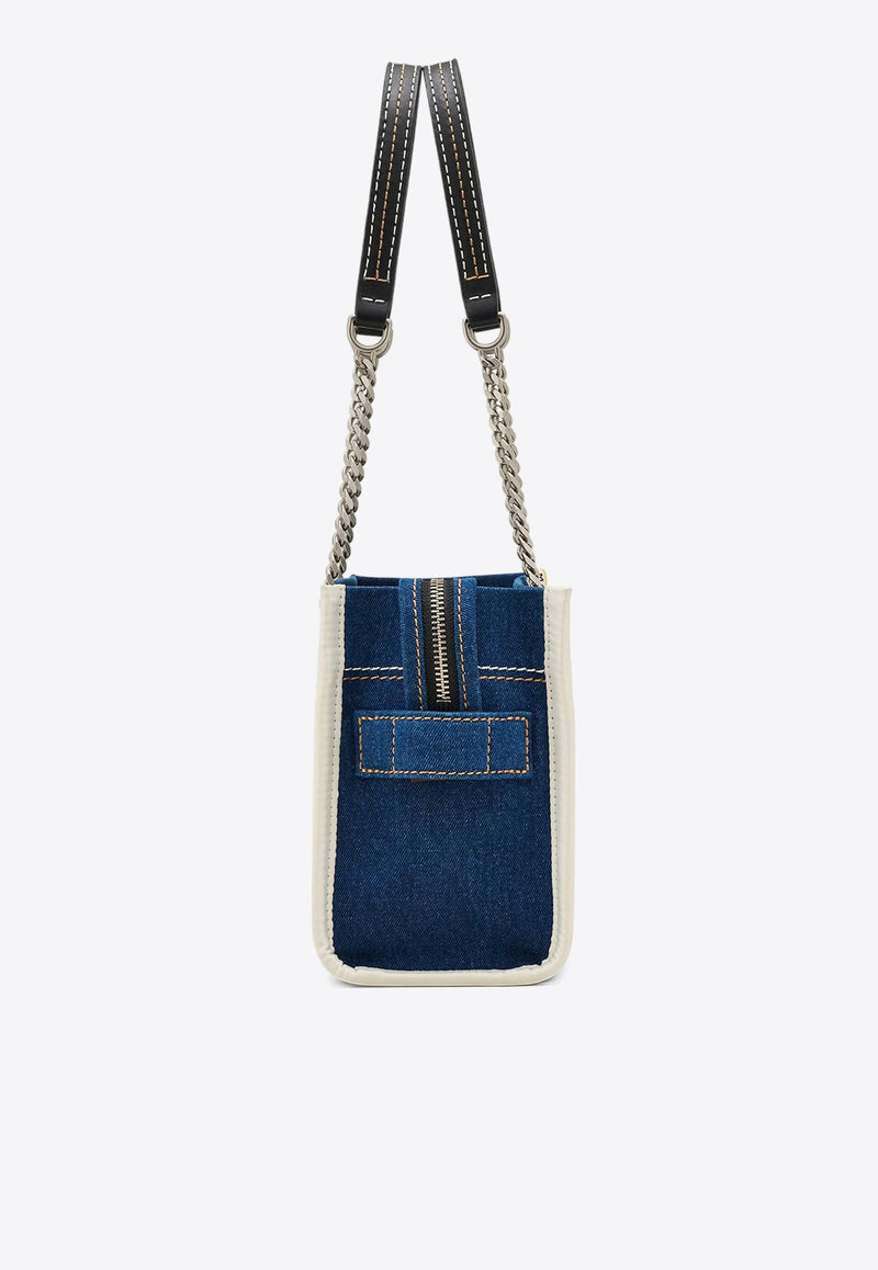 The Small Denim Chain Tote Bag