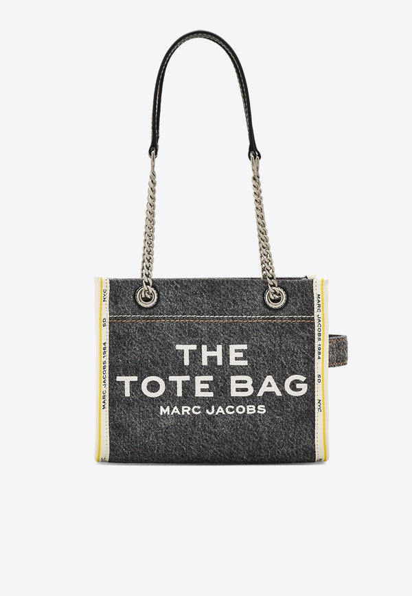 The Small Denim Chain Tote Bag