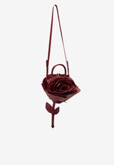 Small Rose Pebbled Leather Crossbody Bag