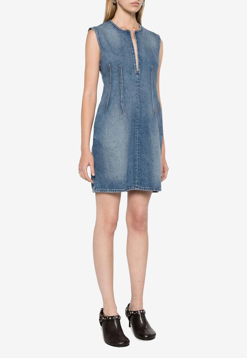 Sleeveless Mini Denim Dress