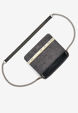 The Mini Denim Logo Chain Crossbody Bag