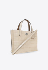 Willow 24 Croc-Embossed Leather Tote Bag