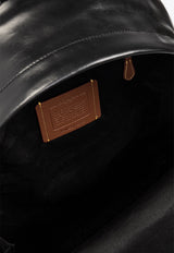 Hall Logo Plaque Leather Backpack