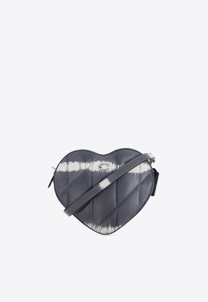 Heart Quilted Leather Tie-Dye Crossbody Bag