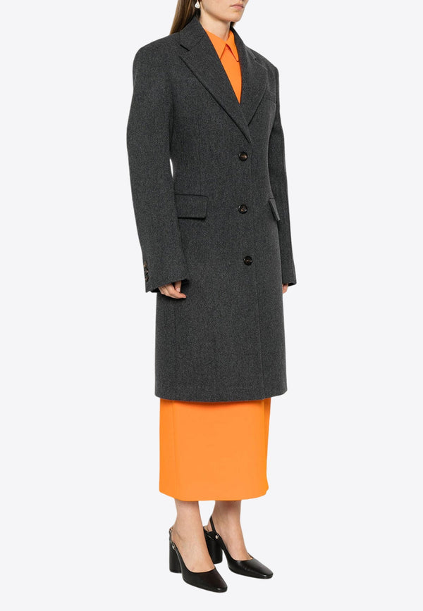 Single-Breasted Wool Coat