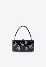 Floral Print Patent Leather Clutch