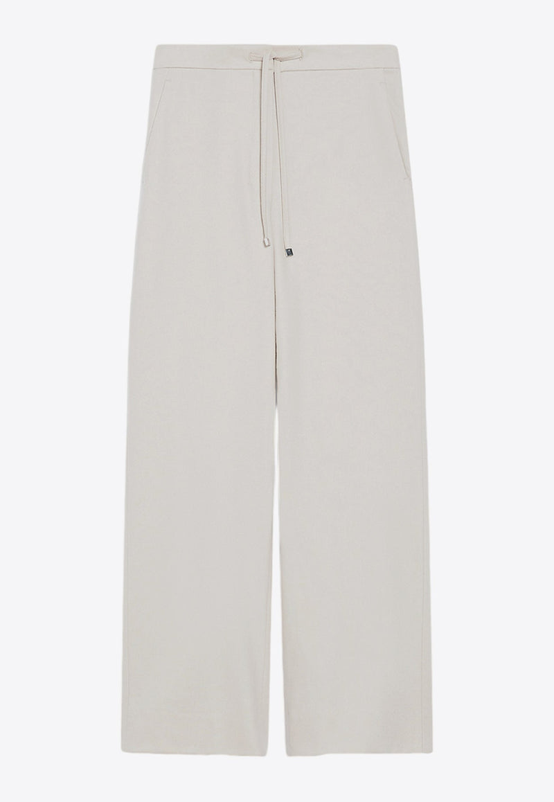 Floria Flannel Straight-Leg Pants