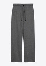 Floria Flannel Straight-Leg Pants