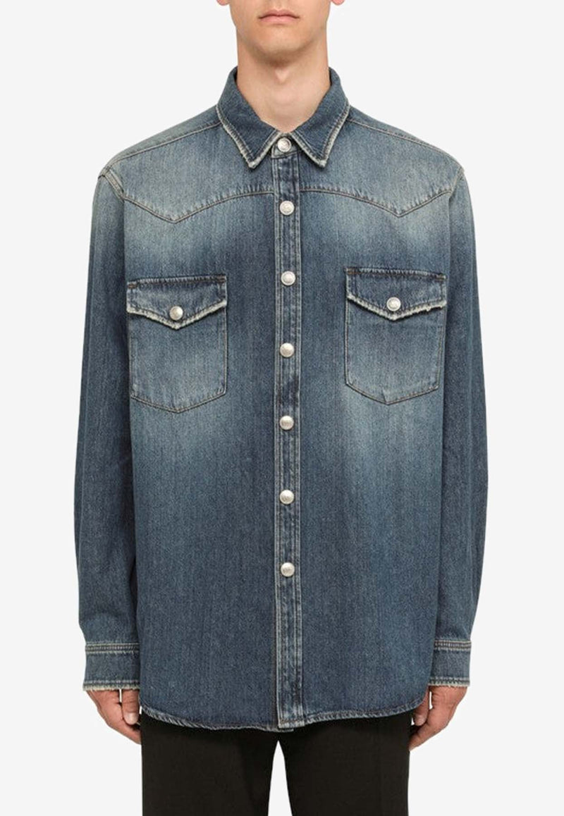 Vintage Button-Up Denim Shirt