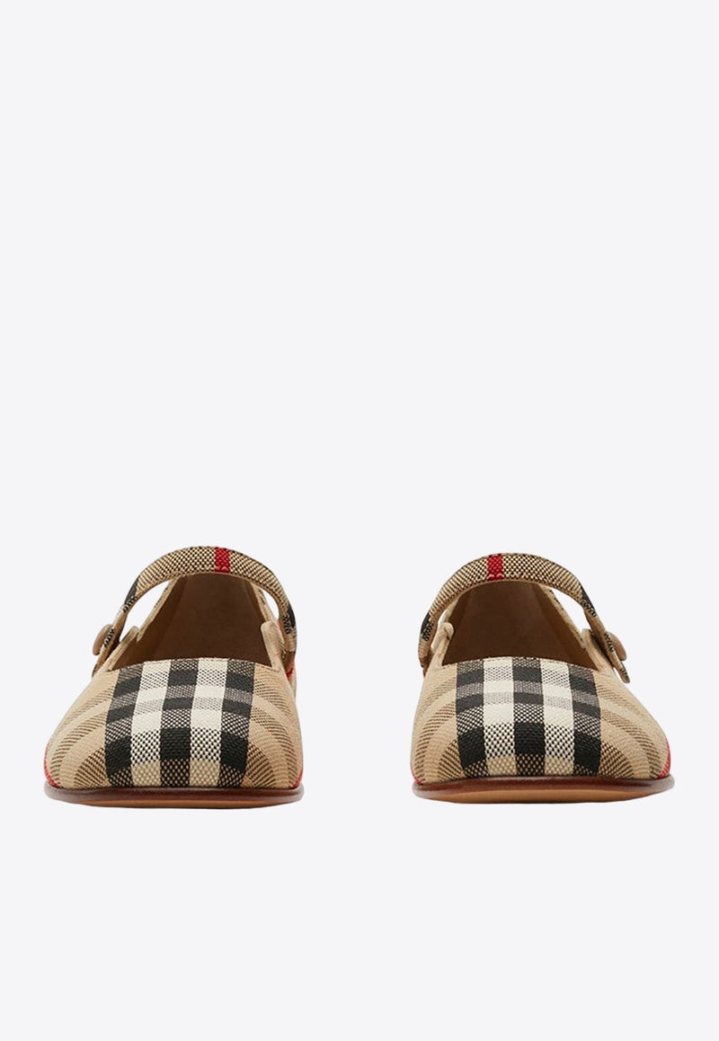 Girls Vintage Check Mary-Jane Ballet Flats