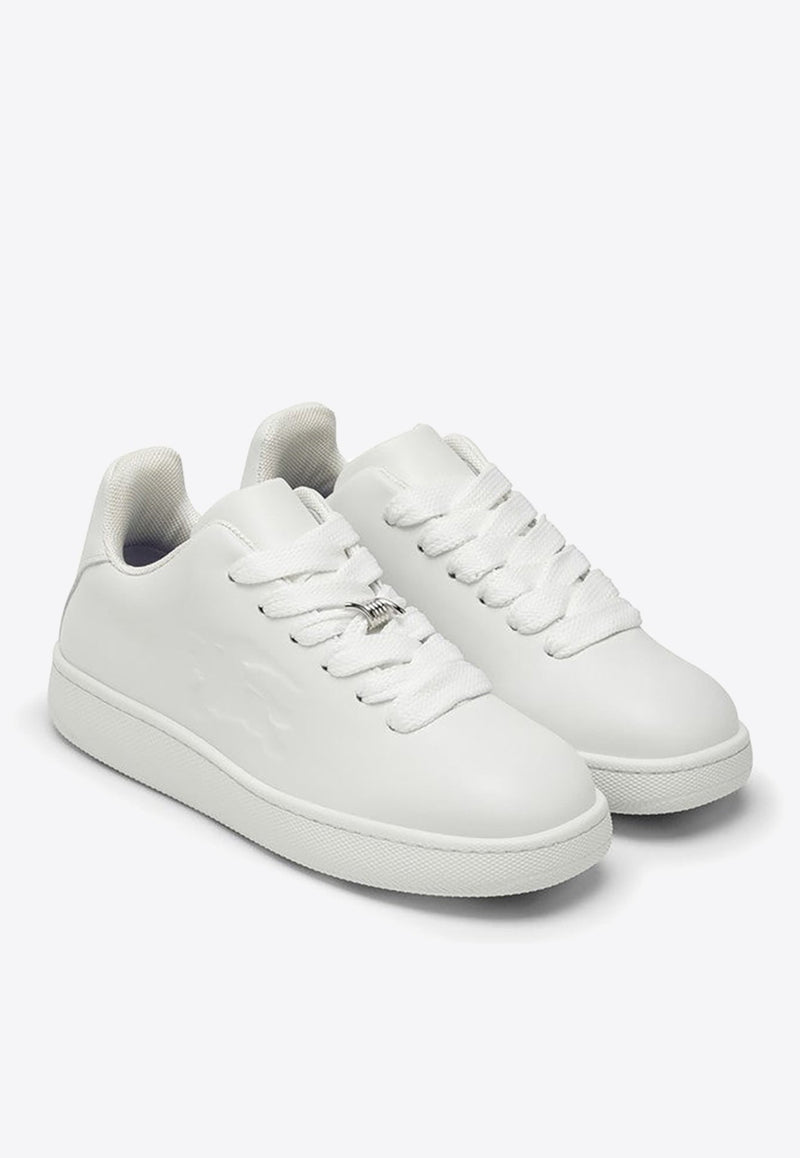 EDK-Debossed Low-Top Sneakers in Leather