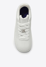 EDK-Debossed Low-Top Sneakers in Leather