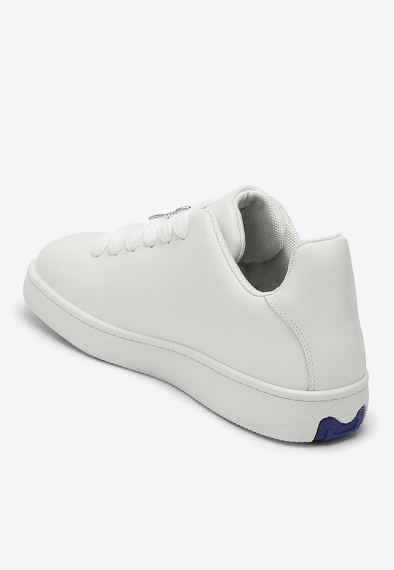 EDK-Debossed Low-Top Sneakers in Leather