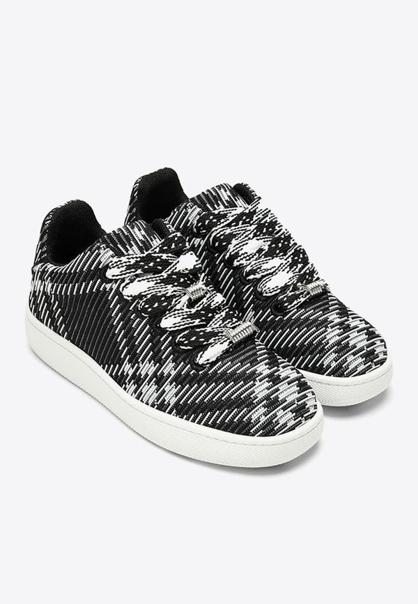 Check-Patterned Low-Top Sneakers